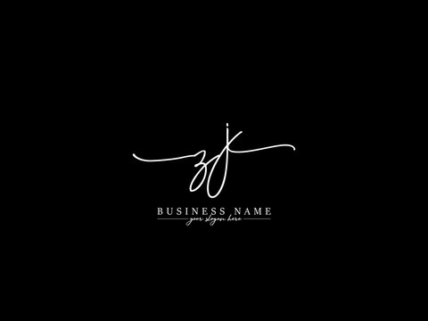 Luxury ZJ Signature Logo, Signature Zj jz Logo Letter Vector Icon Design With Slime Signature Black White Image Design