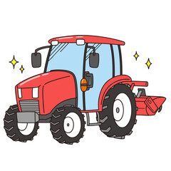 ピカピカのキャビン付きトラクター