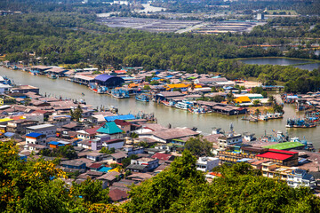 Fototapeta na wymiar Khao Matree or Khao Matsee viewpoint in Chumphon, Thailand