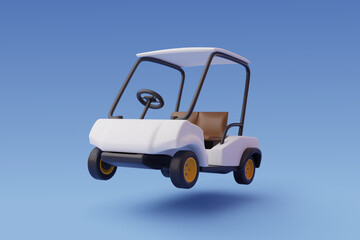 3d Vector of Golf cart, Sport and Game competition concept