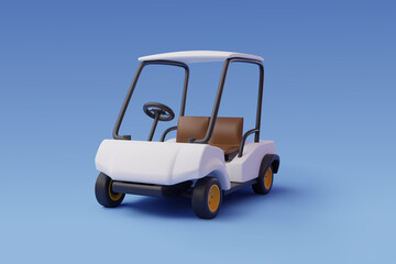 3d Vector of Golf cart, Sport and Game competition concept
