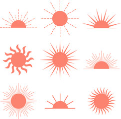set of different sun icons