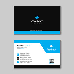 Blue Elegant Corporate Clean Business Card Design Template