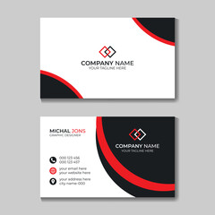 Modern Creative and Clean Business Card Design template Black and red color