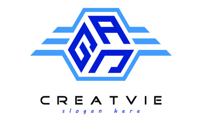 GAJ three letter geometrical wings logo design vector template. wordmark logo | emblem logo | monogram logo | initial letter logo | typography logo | business logo | minimalist logo | - obrazy, fototapety, plakaty