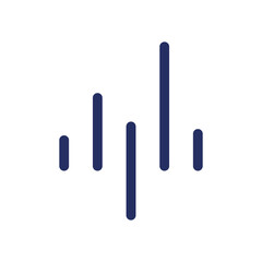 Media player equalizer white black glyph ui icon. Sound visualization. User interface design. Silhouette symbol on white space. Solid pictogram for web, mobile. Isolated vector illustration