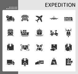 expedition 1 icon set, isolated glyph icon, perfect for web, graphic design, social media, UI, mobile app, EPS vector illustration