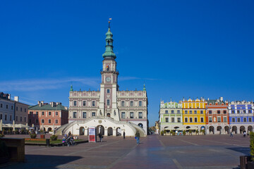 Fototapeta na wymiar Great Market Square (Rynek Wielki) in Zamosc, Poland