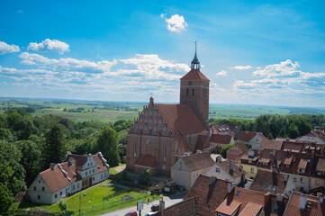 Fototapeta premium View of the church in Reszel in Warmia and Masuria