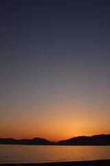 Fototapeta premium SDGs地球の神秘 海とソラ！山口県の夕日と海の輝くヒカリ！