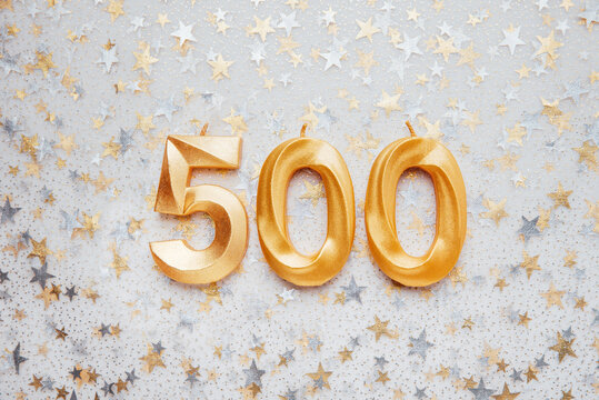 500 followers card. Template for social networks, blogs. Festive Background Social media celebration banner. 500 online community fans. five hundred subscriber