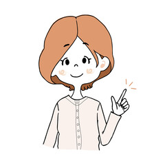 ポイントを説明する女の子のイラスト