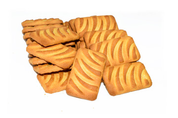Biscuit, Indian cookies, biscuit isolated on white background
