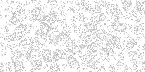 Fototapeta premium Topography map seamless pattern. Abstract topographic curves. Repeat geometric background. Outline topology land or underwater relief texture. Vector illustration.