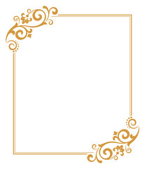 Decorative frame Elegant vector element for design in Eastern style, place for text. Floral golden and white border. Lace illustration for invitations and greeting cards.