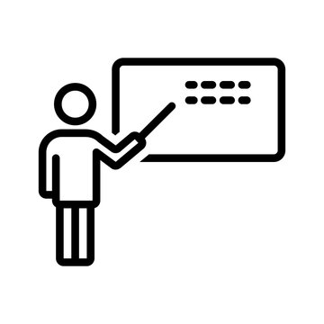 Black line icon for Teach