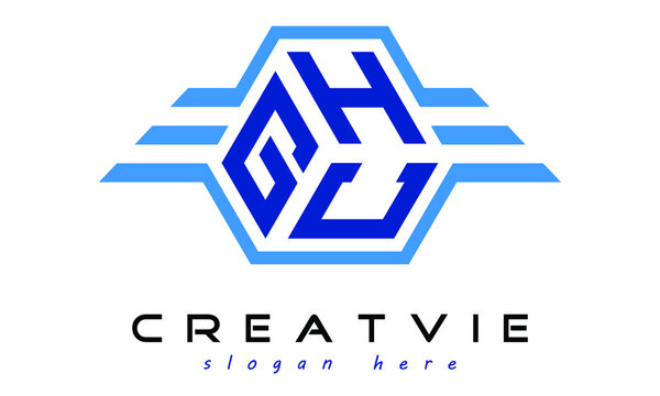 GHC three letter geometrical wings logo design vector template. wordmark logo | emblem logo | monogram logo | initial letter logo | typography logo | business logo | minimalist logo |