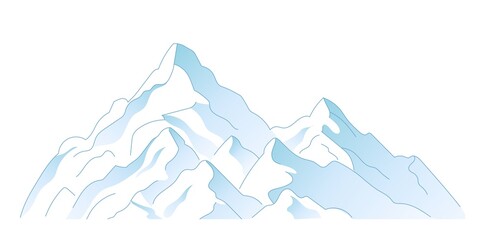 Fototapeta premium Snowy mountain top vector illustration