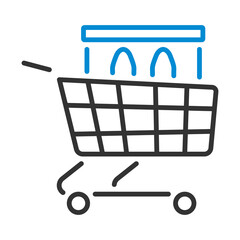 Shopping Cart With Shoes In Box Icon