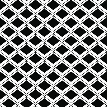 Seamless art deco black and white pattern vector background