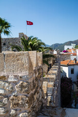 Flag of the Republic of Turkey against the sky