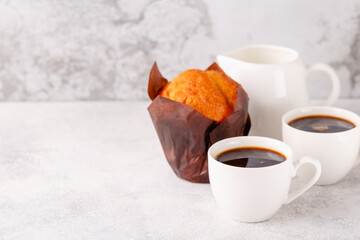 hot coffee and muffin