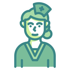 nurse blue line icon