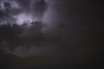 Fototapeta na wymiar Lightning in the sky. Bad weather. Storm, hurricane and storm, thunderstorm.