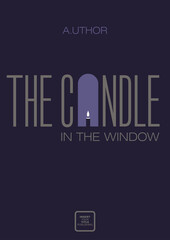 Book cover creative concept. The window and the candle as the letter A in the word. Fiction or non-fiction genre. Mid century style design. Applicable for books, posters, placards etc.