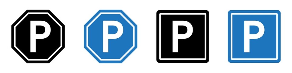 Parking Area Sign Icon Vector illustration