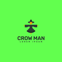 crow man logo template