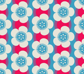 japanese sakura seamless pattern magenta blue