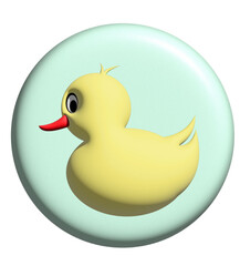 Yellow Duck 3D Baby Badge