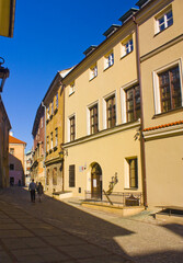 Fototapeta na wymiar Narrow street of Old Town in Lublin, Poland