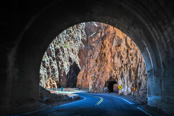 Naklejka premium tunnel in the mountain, mendoza, argentina