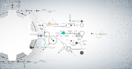 Abstract color digital communication technology background. Vector illustration
