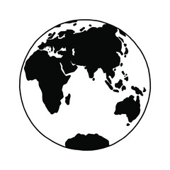 Linear earth silhouette. Globe. Planet Earth. Vector illustration.
