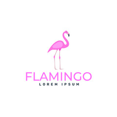 Obraz premium flamingo logo template