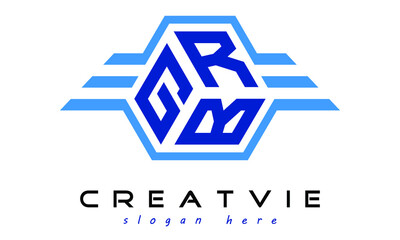 GRB three letter geometrical wings logo design vector template. wordmark logo | emblem logo | monogram logo | initial letter logo | typography logo | business logo | minimalist logo | - obrazy, fototapety, plakaty