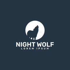 night wolf logo template