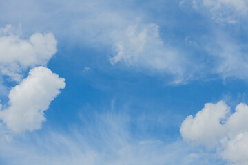 blue sky with white clouds for banner card wallpaper background