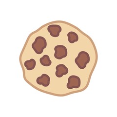 Cookie in cartoon style. Hand drawn illustration. Vector isolated on white background.
