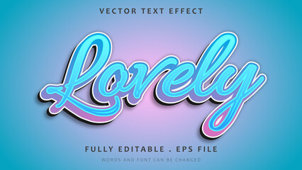 Minimal Gradient Blue Word Lovely Editable Text Effect Design