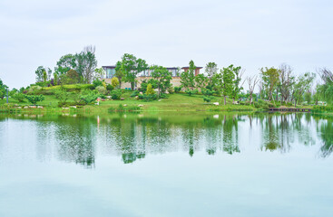 Fototapeta na wymiar Dongan Lake Park, Chengdu, Sichuan, China