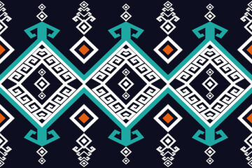 
geometric pattern design Square shape, blue border, white bouquet decoration for wallpaper, clothes, home decoration.