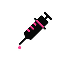 Medical syringe injection icon vector flat style, syringe icon vector design template, Syringe Icon Vector. Doctors often use syringes to prevent and treat malignant diseases.