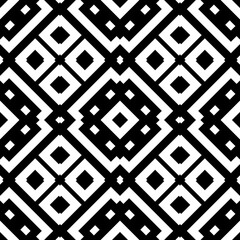 Seamless Chinese ornamental window tracery pattern. Repeated stylized black rhombuses and crossed diagonal lines on white background. Trellis motif. Symmetric grid wallpaper. Digital paper. Vector