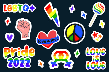 lgbt pride graphic elements, logos, stickers