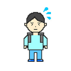 Elementary school boys sweating pixel art