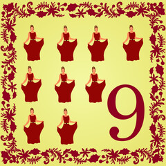 The 12 Days of Christmas 9th Day Nine ladies da